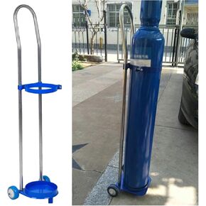 Lightweight Stainless Steel Gas Cylinder Cart with 2 Wheels,Indoor* Outdoor Rolling Rack,10L Organizer Shelf for Laboratories-31.5 Inch.37.4 inch/95cm-15Liter in Kuwait