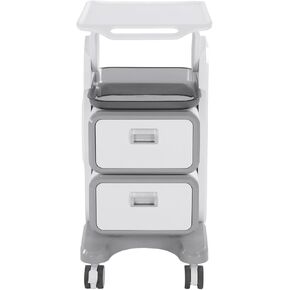 Generic 3 Tiers Lab Carts with 2 Drawers & 1 Top Tray Medical Trolley Cart with 4 Silent Wheels with ABS Material for Hospital in Kuwait
