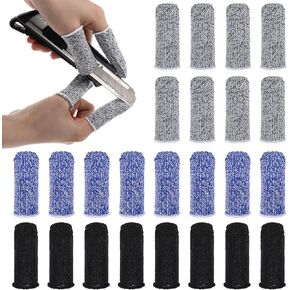 24 PCS Cut Resistant Finger CotsReusable Finger Gloves Non Slip Large Thumb Protector Sleeve Breathable Fingertip Covers for Kitchen Garden Food Cutting Sculpture Work Supplies in Kuwait