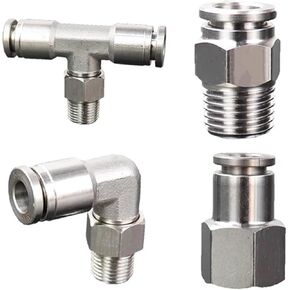 304 Stainless Steel Pneumatic Hose Fitting PCF Air Tube Connector 1/8 1/4 3/8 1/2 Quick Release Pipe Fittings 1Pcs(6-M5 (6mm-M5)) in Saudi Arabia