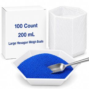 قوارب وزن سداسية كبيرة (200 مل، 100 قطعة) للاستخدام المعملي المضاد للكهرباء الساكنة (SW603) | قوارب وزن سداسية الشكل مضادة للكهرباء الساكنة مع زوايا صب متعددة للوزن في المختبر، وإعداد العينات، واستخدام المسحوق، والسوائل، والراتنج. in Kuwait