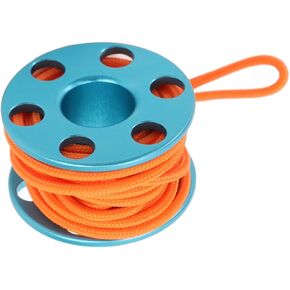 Generic Diving Finger Reel بكرة بكرة صغيرة مع توهج في الخط الداكن للغوص في الكهف والتجديف بالكاياك - سبائك الألومنيوم عالية الوضوح (أزرق) in Kuwait