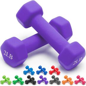 Portzon Dumbbells Neoprene with Non Slip Grip weight for Total Body Workout Exercise and Muscle Toning Compatible with of 2 Set,1-20 LB, Anti-Slip, Anti-roll, Hex Shape in Saudi Arabia