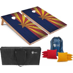 Tailgating Pros Regulation Flag Cornhole Board Sets Includes 8 Bean Bags and Carrying Totes 4'x2' Flag Toss Game Several Corn Hole Board Designs to Choose from! in Saudi Arabia