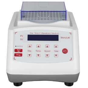 خلاط شاكر حراري stonylab، RT+5 درجة مئوية ~ 100 درجة مئوية، سرعة اهتزاز 200-1800 دورة في الدقيقة، مع وحدة معدنية 96 × 0.2 مل لخلط عينات المختبر in Kuwait