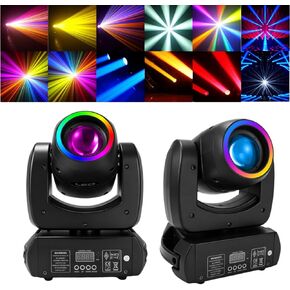 150W LED Moving Head DJ Light Rotating, 18 Facet Prism 8 Gobos 8 Colors Professional Stage Lighting with DMX512 Sound Activated Disco DJ Lights for Parties Wedding Church Bar Live Shows, 2 Packs in Kuwait