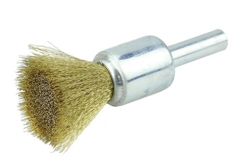 Weiler 10158 1/2" Crimped Wire End Brush, .005" Brass Fill, Made in the USA (Pack of 10) in Kuwait