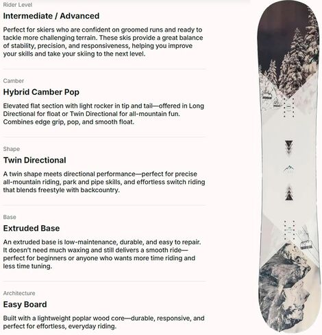 HEAD Unisex True 2.0 Snowboard | Durable Lightweight Twin-Directional Outdoor Winter Sport All-Mountain Freestyle Snowboard with Hybrid Camber Pop & Extruded Base | Beginners & Intermediate in Kuwait