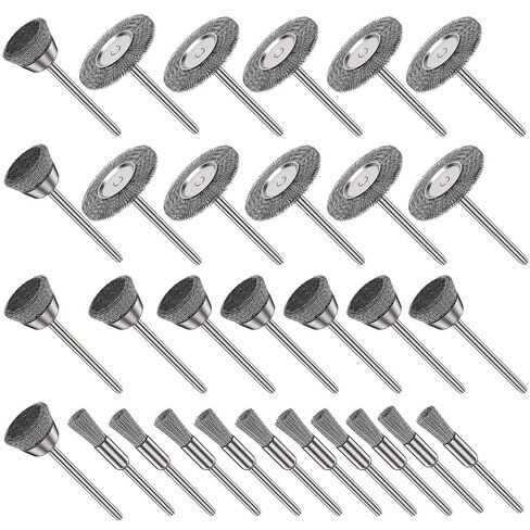 30Pcs Stainless Steel Wire Brushes Wheel Cup Pen Cleaning Brush Set Polishing Attachment Kit for Grinder Rotary Tools 1/8 inch Shank (Cup Pen Cleaning Brush Set) in Kuwait
