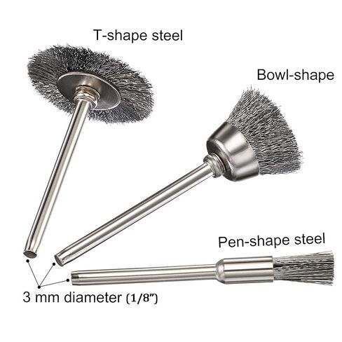 30Pcs Stainless Steel Wire Brushes Wheel Cup Pen Cleaning Brush Set Polishing Attachment Kit for Grinder Rotary Tools 1/8 inch Shank (Cup Pen Cleaning Brush Set) in Kuwait