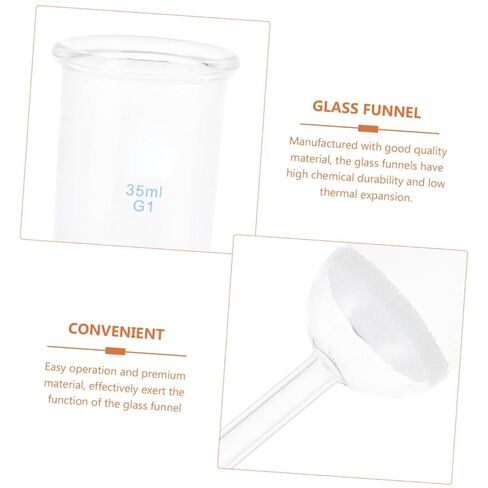 Sand Core Glass Filtering Funnel 35ml Acid-Resistant Laboratory Funnel for Chemical Experiments in Kuwait