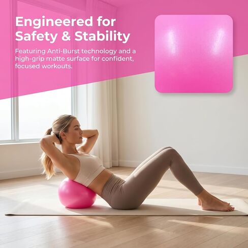 Pilates Small Exercise Ball - 9 Inch Workout Ball for Stability, Barre, Yoga, Core & Physical Therapy in Kuwait
