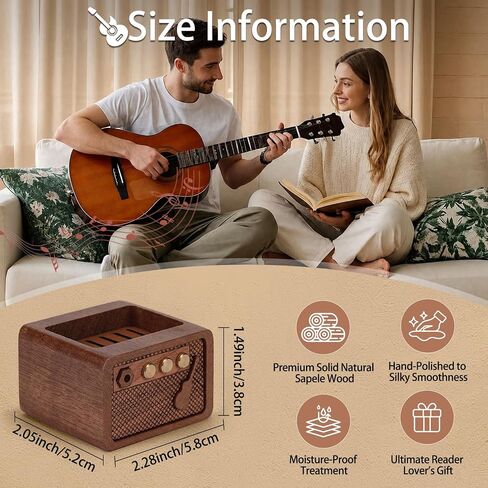 Amp Styled Guitar Pick Holder, Natural Solid Sapele Wood Guitar Pick Case, Vintage Picks Storage and Display Organizer, Guitar Accessories Gift for Guitarists & Music Lovers in Kuwait