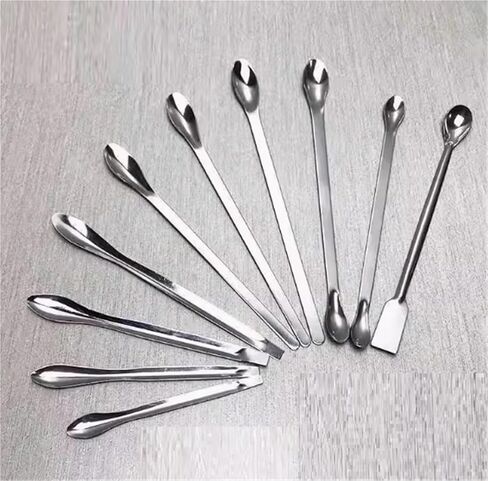 5pcs Laboratory Stainless Steel Medicine Spoons, Single Sided, Double-Sided, Scoop Spoon, Sample Spoon 16/18/20/22/25/30cm(Single-end 22cm) in Kuwait