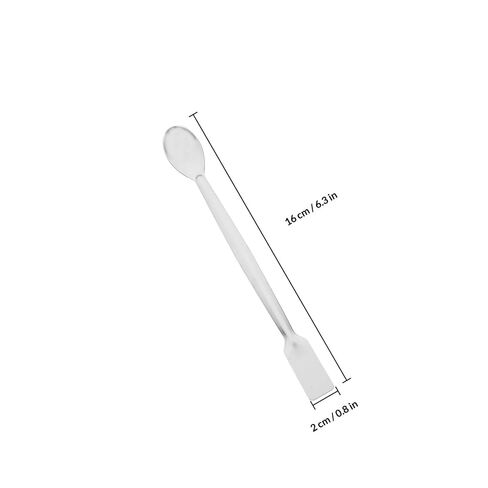 FRCOLOR 10pcs Stainless Steel Dual-Ended Precision Sampling Spoons with Flat and Rounded Ends, 16cm Square Tail Bead Scooper Set for Laboratory Mixing and Sample Handling in Kuwait