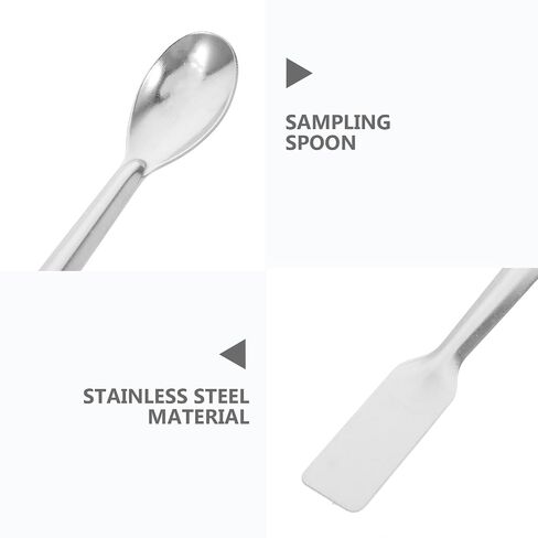 FRCOLOR 10pcs Stainless Steel Dual-Ended Precision Sampling Spoons with Flat and Rounded Ends, 16cm Square Tail Bead Scooper Set for Laboratory Mixing and Sample Handling in Kuwait
