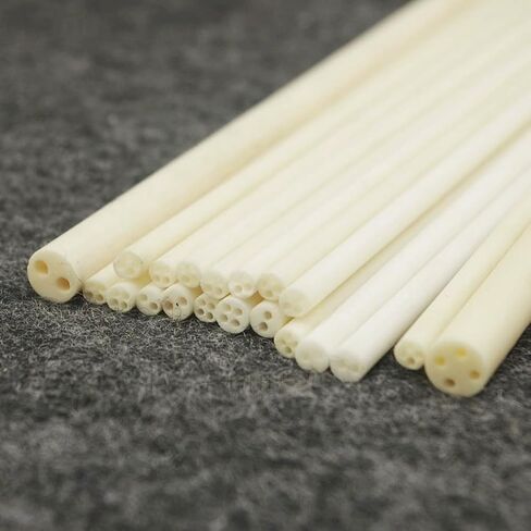 99% Alumina Ceramic Porous Tubes - High-Temperature Resistant Insulated Ceramic Rods (Pack of 5)(2-Holes 2mmx0.3mmx200mm) in Kuwait