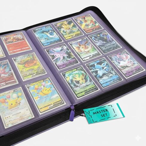 Trading Card Binder, 9 Pocket 540 Cards Trading Cards Games Collection Holder Book Folder with Side-Loading Sleeves (Black) in Kuwait