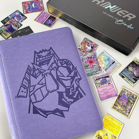 Trading Card Binder, 9 Pocket 540 Cards Trading Cards Games Collection Holder Book Folder with Side-Loading Sleeves (Black) in Kuwait