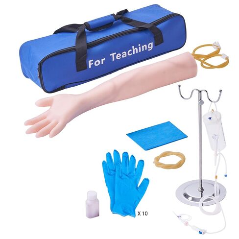 VEVOR 12 PCS Phlebotomy Practice Kit, IV Venipuncture Intravenous Training, High Simulation IV Practice Arm Kit with Carrying Bag, Practice and Perfect IV Skills, for Students Nurses and Professionals in Kuwait