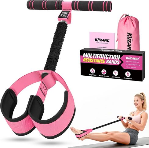 Upgraded Pedal Resistance Band with Handles, Multifunction Foot Pedal Resistance Bands for Abdomen,Waist,Arm, Core/ABS,Leg Workout at Home - Physical Therapy,Stretching,Strength Equipment in Kuwait
