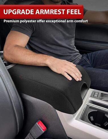 غطاء ذراع CBH Center Center Cover for F150 2015-2020 ، F250 F350 F450 F550 2017-2022 ، Ford Expedition 2018-2024 ، Polyester Protector ، Black (Console Console Seat فقط) in Kuwait