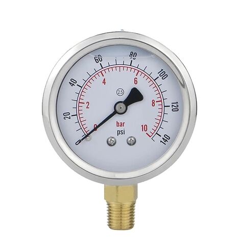 1pc Liquid Filling Water Oil Gas Pressure Gauge 63mm (2.5'') Bottom Connection for Vacuum Manometer 0-2bar 0-7bar 0-20bar(0-7bar 100psi) in Saudi Arabia