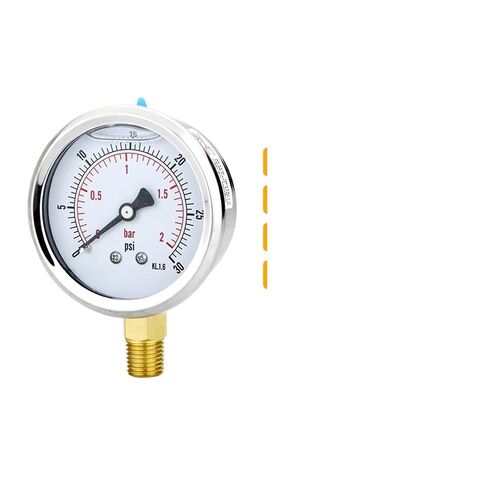 1pc Liquid Filling Water Oil Gas Pressure Gauge 63mm (2.5'') Bottom Connection for Vacuum Manometer 0-2bar 0-7bar 0-20bar(0-7bar 100psi) in Saudi Arabia