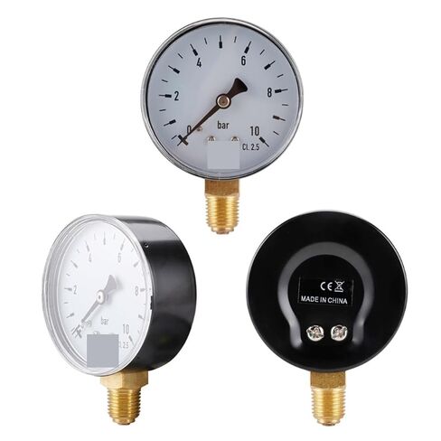 1pcs Pressure Gauge 60mm 0~10 bar Pool Filter Water Pressure Dial Hydraulic 1/4 NPT in Saudi Arabia