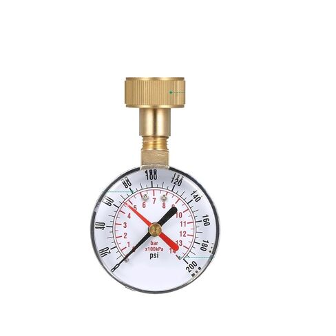 1 قطعة 2-1/2 ''قياس الضغط اختبار ضغط المياه قياس 3/4'' أنثى خرطوم الموضوع 0-200 رطل لكل بوصة مربعة مع مؤشر أحمر in Kuwait
