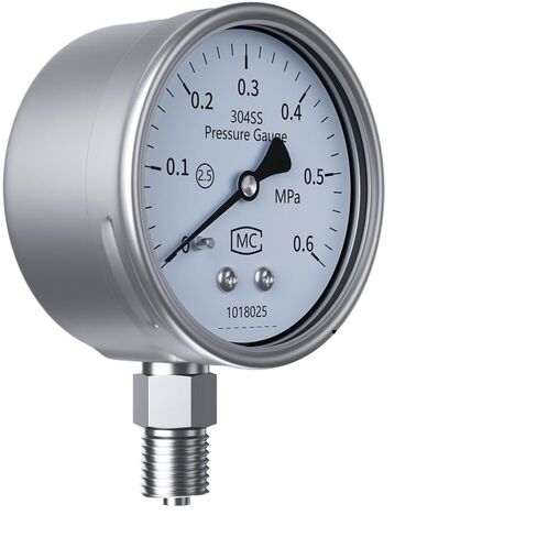 1 قطعة مقياس ضغط المؤشر 304SS 60/80/100 مللي متر مقياس الضغط الميكانيكي مقياس الضغط الرقمي لزيت الماء (SS304 60 مللي متر 1.6 جرام ، 0-0.25 ميجا باسكال) in Kuwait