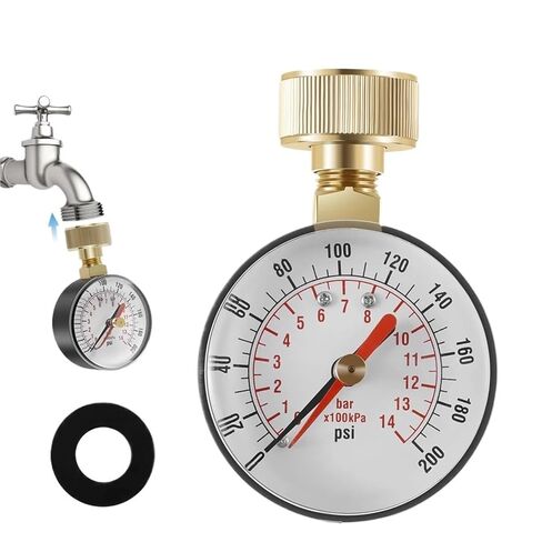 1pc Pressure Gauge Water Pressure Test Gauge TS-60-200 PSI Water Pump Pressure Gauge for Hose Faucet Garden Hose in Saudi Arabia