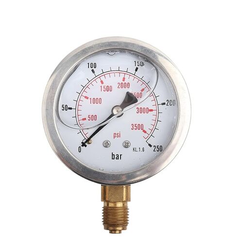 1pc Hydraulic Water Pressure Gauge Hydraulic Pressure Gauge 0-250Bar 0-3750PSI G1/4 63mm Dial Meter Pressure Measuring Tool in Kuwait
