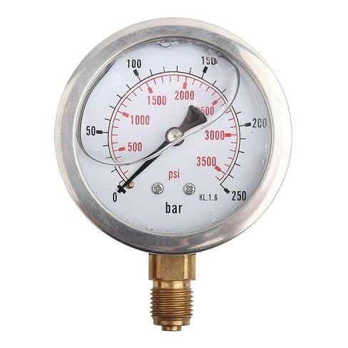 1pc Hydraulic Water Pressure Gauge Hydraulic Pressure Gauge 0-250Bar 0-3750PSI G1/4 63mm Dial Meter Pressure Measuring Tool in Kuwait