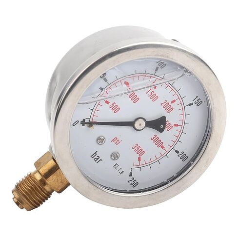 1pc Hydraulic Water Pressure Gauge Hydraulic Pressure Gauge 0-250Bar 0-3750PSI G1/4 63mm Dial Meter Pressure Measuring Tool in Kuwait