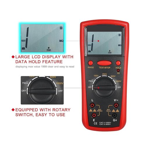1MΩ-20GΩ Digital Ohmmeter Insulat Resistance Tester Handheld Insulat Tester LCD Insulat Measurement Instrument in Kuwait
