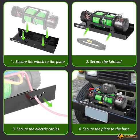 13000lb Winch and Mount Plate Bundle: Synthetic Rope, Wireless Remote, Raised Bolt Pattern Mounting Plate in Saudi Arabia