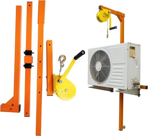 10M Lifting Crane Tool for Air Conditioner, Stainless Steel Conditioner Outside Installation Bracket Crane Lift Folding Self-Locking Manual Winch in Saudi Arabia