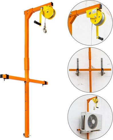 10M Lifting Crane Tool for Air Conditioner, Stainless Steel Conditioner Outside Installation Bracket Crane Lift Folding Self-Locking Manual Winch in Saudi Arabia