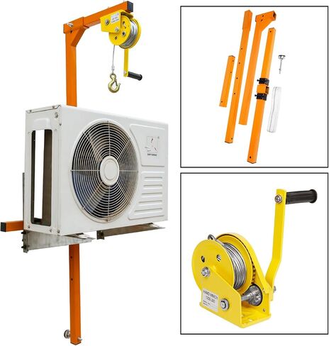 10M Lifting Crane Tool for Air Conditioner, Stainless Steel Conditioner Outside Installation Bracket Crane Lift Folding Self-Locking Manual Winch in Saudi Arabia