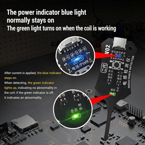 Type-c Inductance Tester Motherboard Coil, Electromagnetic Induction Fault Check Tool for Smartphone Motherboard Repair, Electronic Circuit Board Electromagnetic Detection Tool for-pc & Phone Repair in Saudi Arabia