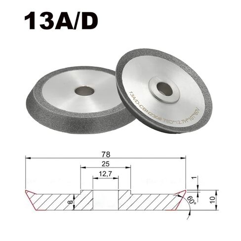 MR-X1 X3 13B 13AD 20G 13Q Z13-2 CBN Grinding Wheel, 3 Inch 1/2'' Arbor, CBN 230 for High Speed Steel, SDC 230 for Tungsten Steel(13A D,CBN230) in Saudi Arabia