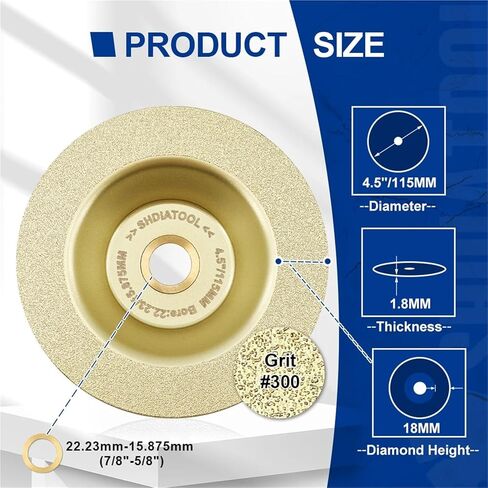 Dia115/125mm Diamond Cutting Grinding Cup Wheel Brazed Dekton Ceramic Tile Sanding Disc Porcelain Marble Cutter Plate(Dia 115mm,2Pcs) in Kuwait