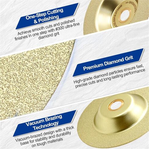 Dia115/125mm Diamond Cutting Grinding Cup Wheel Brazed Dekton Ceramic Tile Sanding Disc Porcelain Marble Cutter Plate(Dia 115mm,2Pcs) in Kuwait
