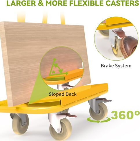 AUTOSAVER88 3000lbs Heavy Duty Drywall Cart, Drywall Sheet Cart, Heavy Duty Panel Dolly with 360° Swivel Wheels for Wall Panel, Sheetrock, Wood Panel, Ideal for Garage, Warehouse(45.3"L×22.4"W×46"H) in Kuwait
