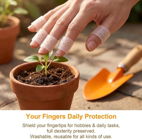 SmallCat 12 Pcs Silicone Finger Cots, Breathable Finger Protector with Air Holes, Clear Finger Covers Cuticle Protection Guard for Stop Nail Biting Skin Picking in Kuwait