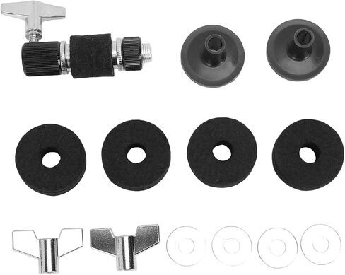Tyenaza 13 Pcs Hi Hat Clutch Cymbal Felts Set, Stainless Steel Drum Accessories Non Slip Pads for Drum Set Instrument Parts (Red) in Kuwait