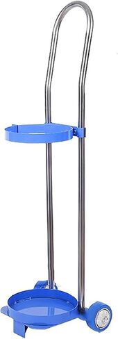 Oxygen Cylinder Rack Rolling Two Wheels Oxygen Tank Cylinder Cart,Long-Lasting Propane Transport Holder,Domestic Nitrogen Canister Shelf for Factory/Laboratory.Length 80cm(31 1/2 in Kuwait