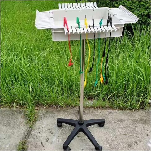 Cable Organizer Storage Cart for Jumper Wires, Movable Test Lead Stand with 5 Smooth Rolling Wheels, Efficient Cable Management Rack for School Labs in Kuwait