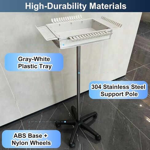 Cable Organizer Storage Cart for Jumper Wires, Movable Test Lead Stand with 5 Smooth Rolling Wheels, Efficient Cable Management Rack for School Labs in Kuwait